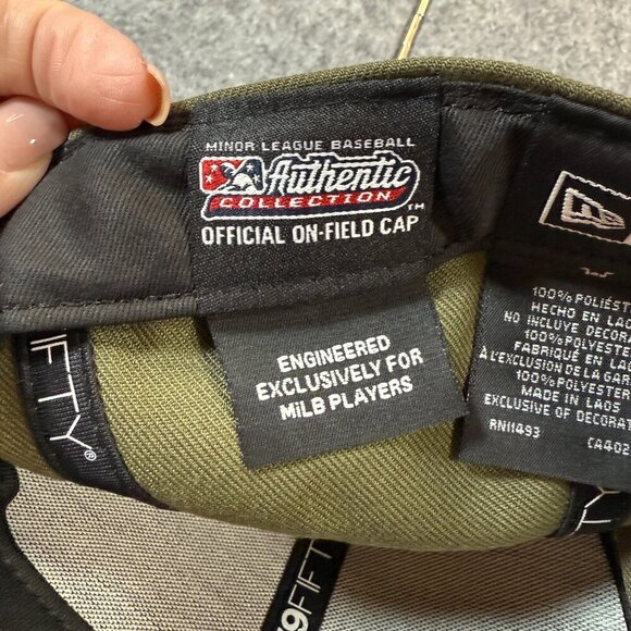 New Era 59FIFTY Oklahoma City Comets MLB Baseball Cap Men 7 1/4 Olive Fitted Hat - Picture 9 of 12